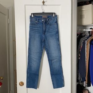 J. Crew high-waisted straight leg cutoff jeans